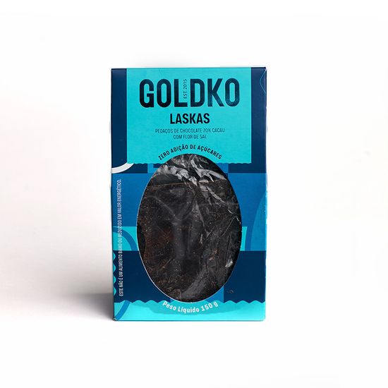 Laskas de chocolate 70% cacau com flor de sal zero adição de açúcares 150g