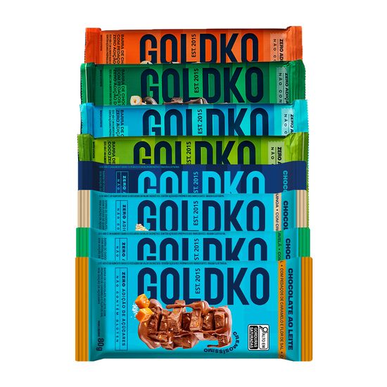 Kit Degustação - Barras de chocolate zero adição açúcares 80g