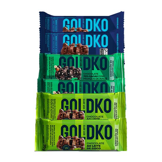 Kit Vegano - Barras de chocolate zero adição de açúcares 20g