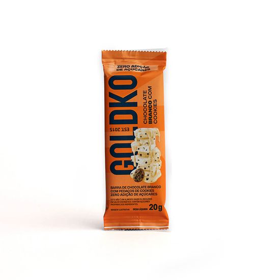 Barra de chocolate branco com cookies zero adição de açúcares - 20g
