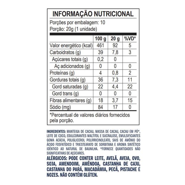 Kit Degustação - Barras de chocolate zero adição açúcares 20g