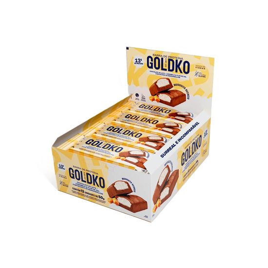 Barra de Proteína Chocolate ao Leite e Caramelo e Flor de sal com Marshmallow 50g - 12 Unidades
