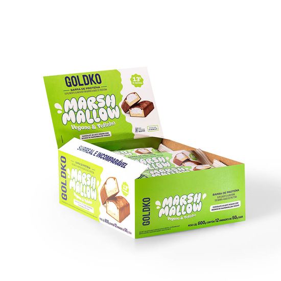 Barra de Proteína Chocolate ao Leite Vegano com Marshmallow Vegano 50g - 12 Unidades