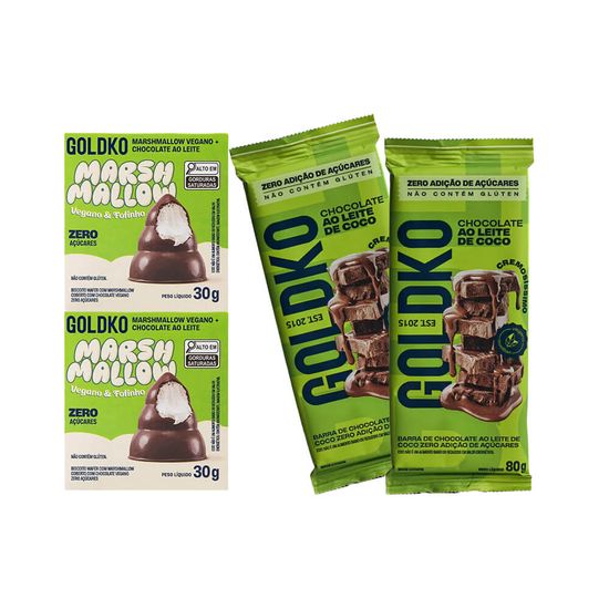 Kit Barras e Musas Veganas ao leite de coco zero adição de açúcares