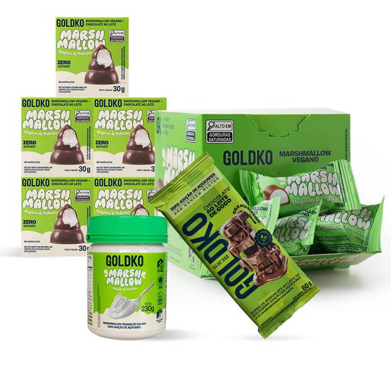 Kit Degustação Marshmallow Vegano zero adição de açúcares