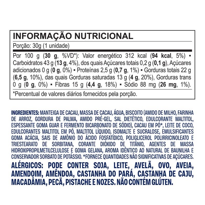 Informacao Nutricional Musa Vegana