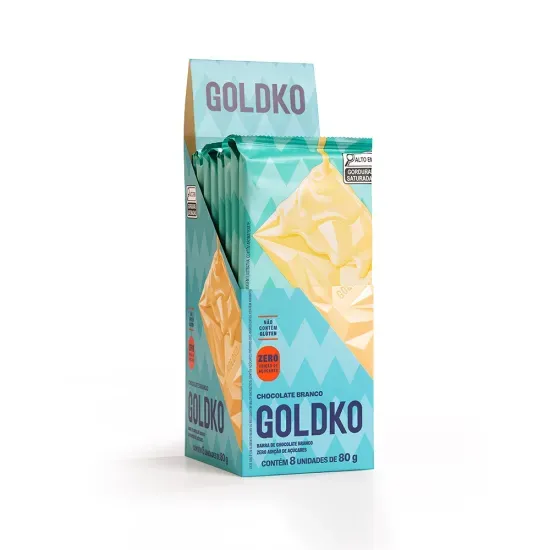 Display - Barra de chocolate branco zero adição de açúcares 80g