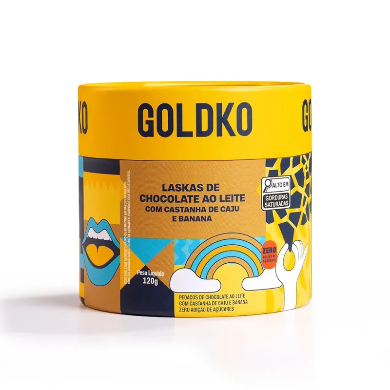 Laskas de chocolate ao leite com castanha de caju e banana zero adição de açúcares 150g