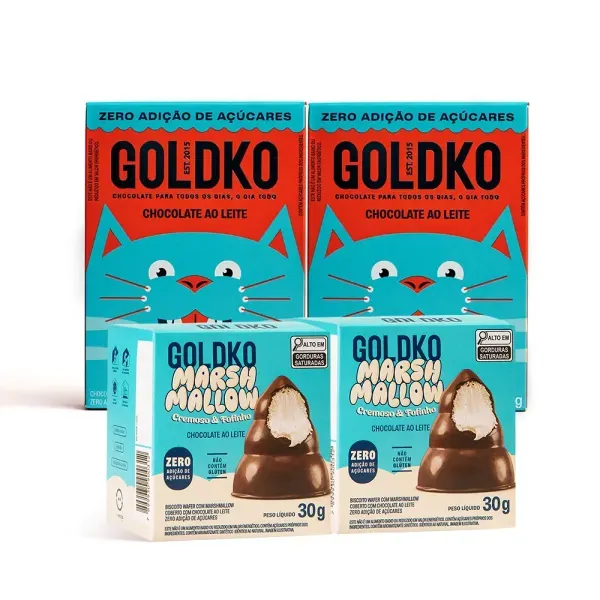 2 Musas ao leite + 2 deli deli ao leite zero adição de açúcares