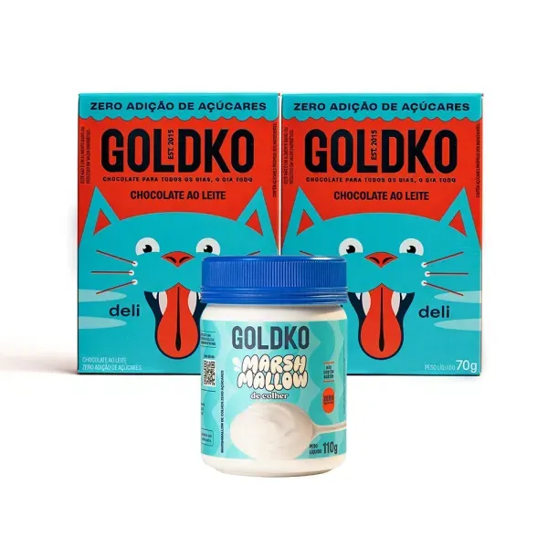 Potinho Marshmallow + 2 Deli Deli ao leite zero adição de açúcares