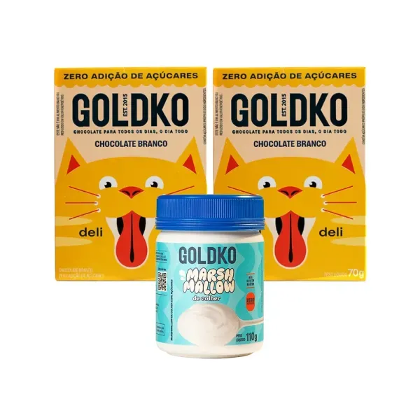 Potinho Marshmallow + 2 Deli Deli branco zero adição de açúcares