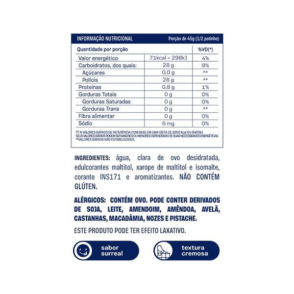 Potinho Marshmallow + 2 Deli Deli 70% cacau zero adição de açúcares