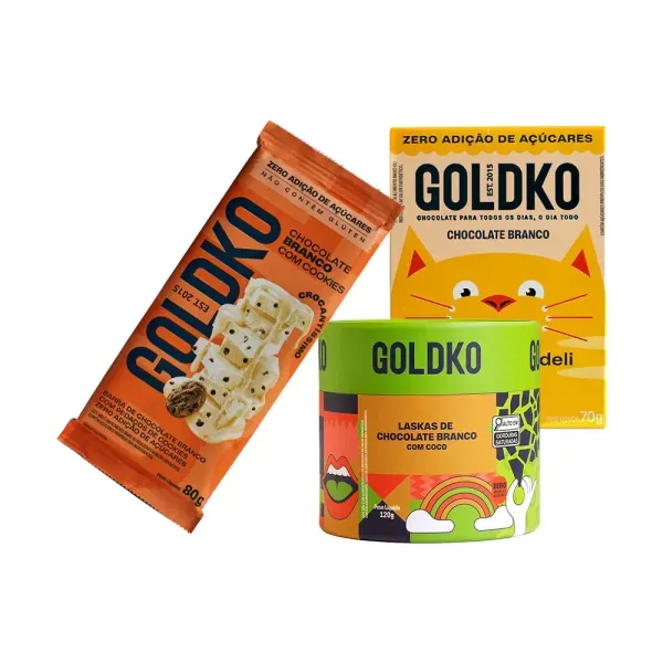 Kit Chocolate Branco zero adição de açúcares