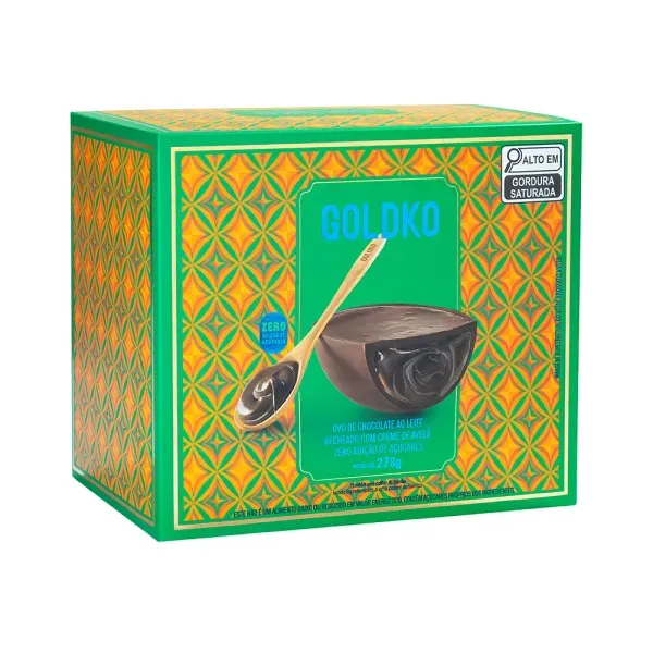 Ovo de Chocolate ao leite com creme de avelã zero adição de açúcares 278g