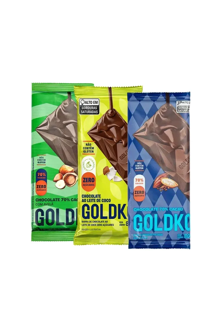 Barra de Chocolate Vegano | Trio - 80gr | GoldKo